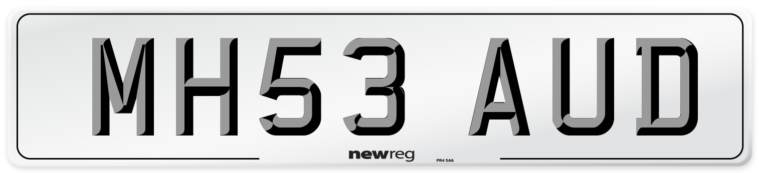 MH53 AUD Number Plate from New Reg